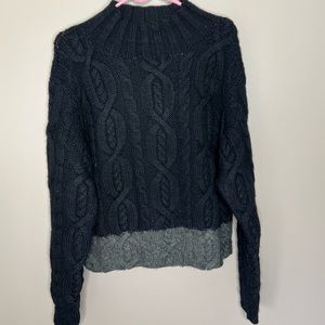 Vintage Gap hand knit wool mock neck chunky sweater size M